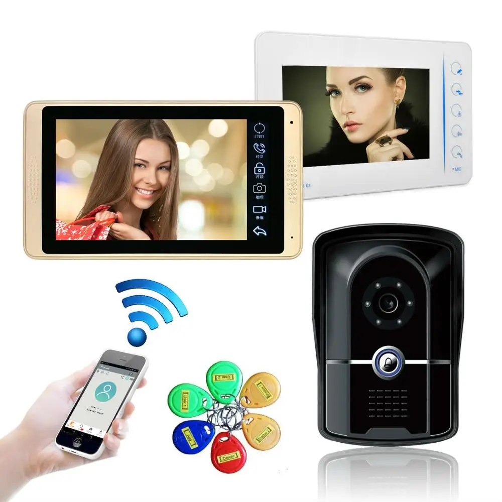 7 дюймовый проводной Wi Fi видеозвонок с монитором IP видео домофон система
