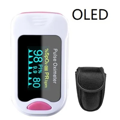 OLED pink bag Пальцевой Пульсоксиметр De Dedo Pulso Oximetro домашний семейный Пульс оксиметр Pulsioximetro пальцевой Пульсоксиметр CE светодиодный O светодиодный - Цвет: OLED pink bag
