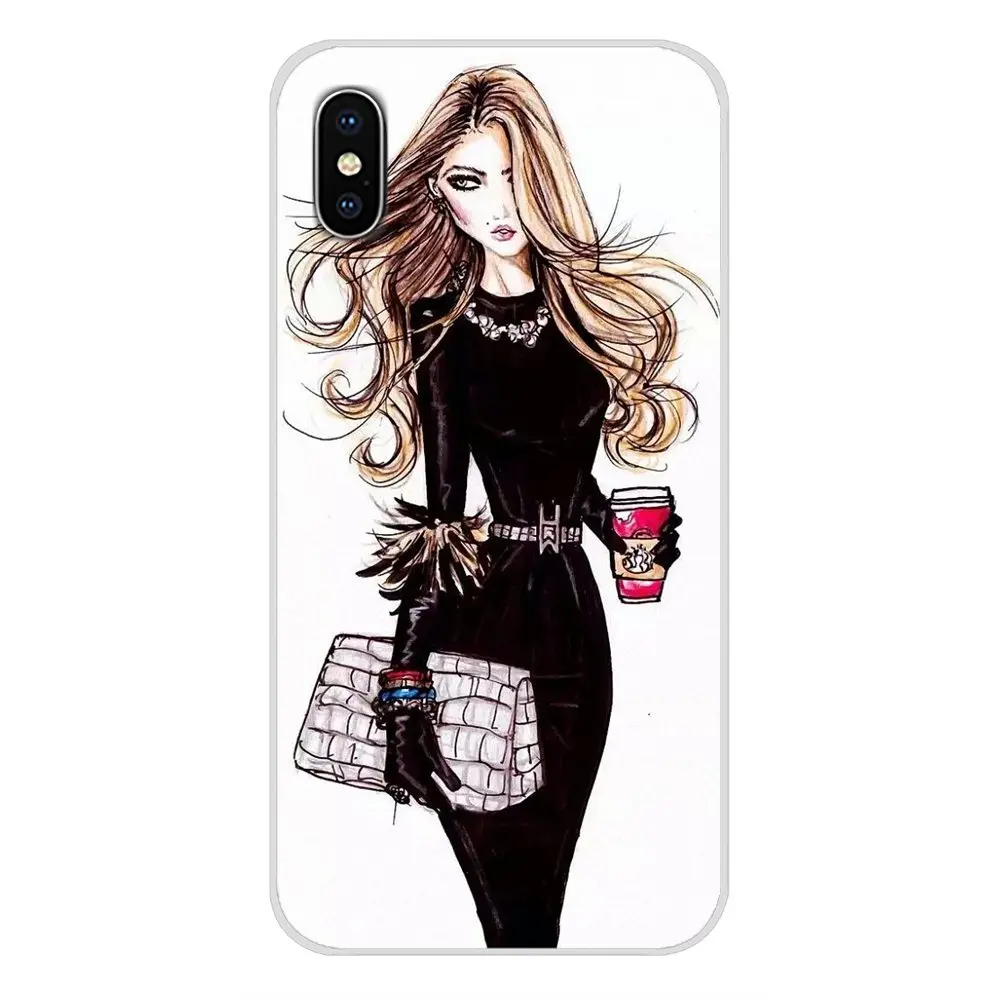 Чехол для сотового телефона модная девушка с винным бокалом Huawei G7 G8 P7 P8 P9 P10 P20 P30 Lite
