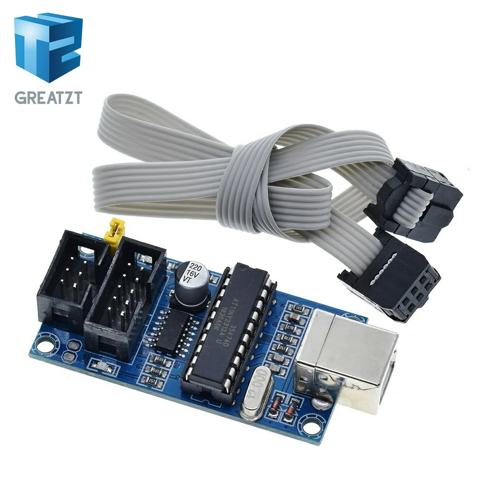 GREATZT 1 комплект USBTiny USBtinyISP AVR ISP программатор загрузчик для Meag2560 UNO R3 с 10pin Кабель