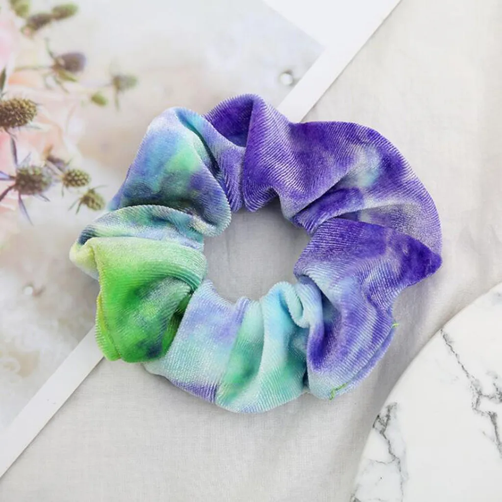 Очаровательное кольцо для волос с бархатной резинкой покраски со скрытым