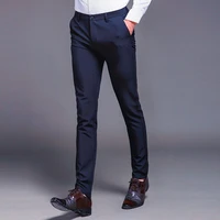 mens brand summer hot sales high quality suit pants business casual trousers slim design new straight trousers l43