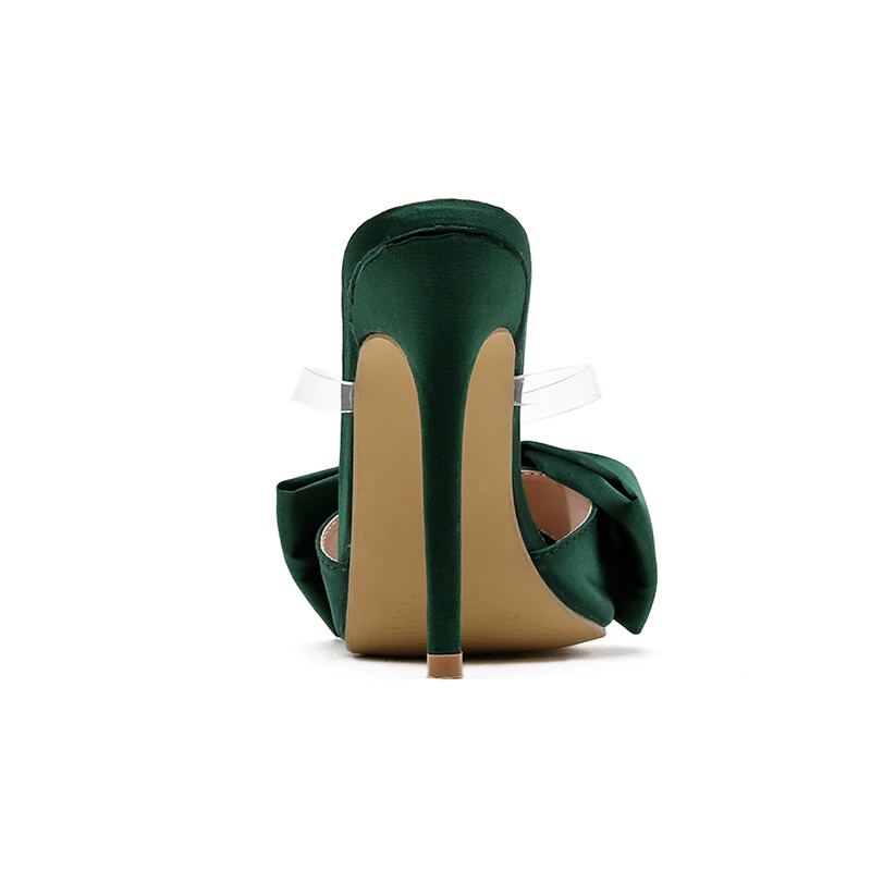 

Women's Large Bow-knot Sexy Slippers Pointed Toe High Heel Stiletto Pumps Shoes Dress Party Ladies Slides Plus Size 35-42
