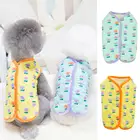 Одежда для кошек и собак, пижама, женская одежда, мультяшный цветочный узор, универсальная милая искусственная безрукавка