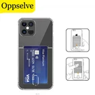 Чехол с отделениями для карт для iPhone 12 13 Mini 11 Pro Max, Мягкая силиконовая прозрачная задняя крышка для Samsung S20 Huawei P30