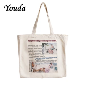 Оригинальный холщовый дизайн Youda, женские сумки для покупок, модная женская сумка на плечо, Классическая сумка для женщин, милые стильные сумки для девушек
