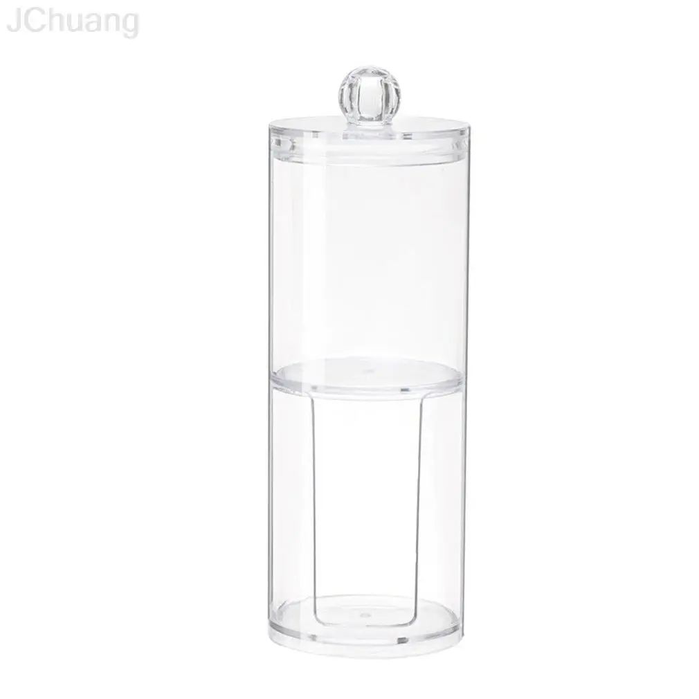 

Multifunctional round receive box Plastic cotton swab box cosmetic make-up cotton swabs transparent container