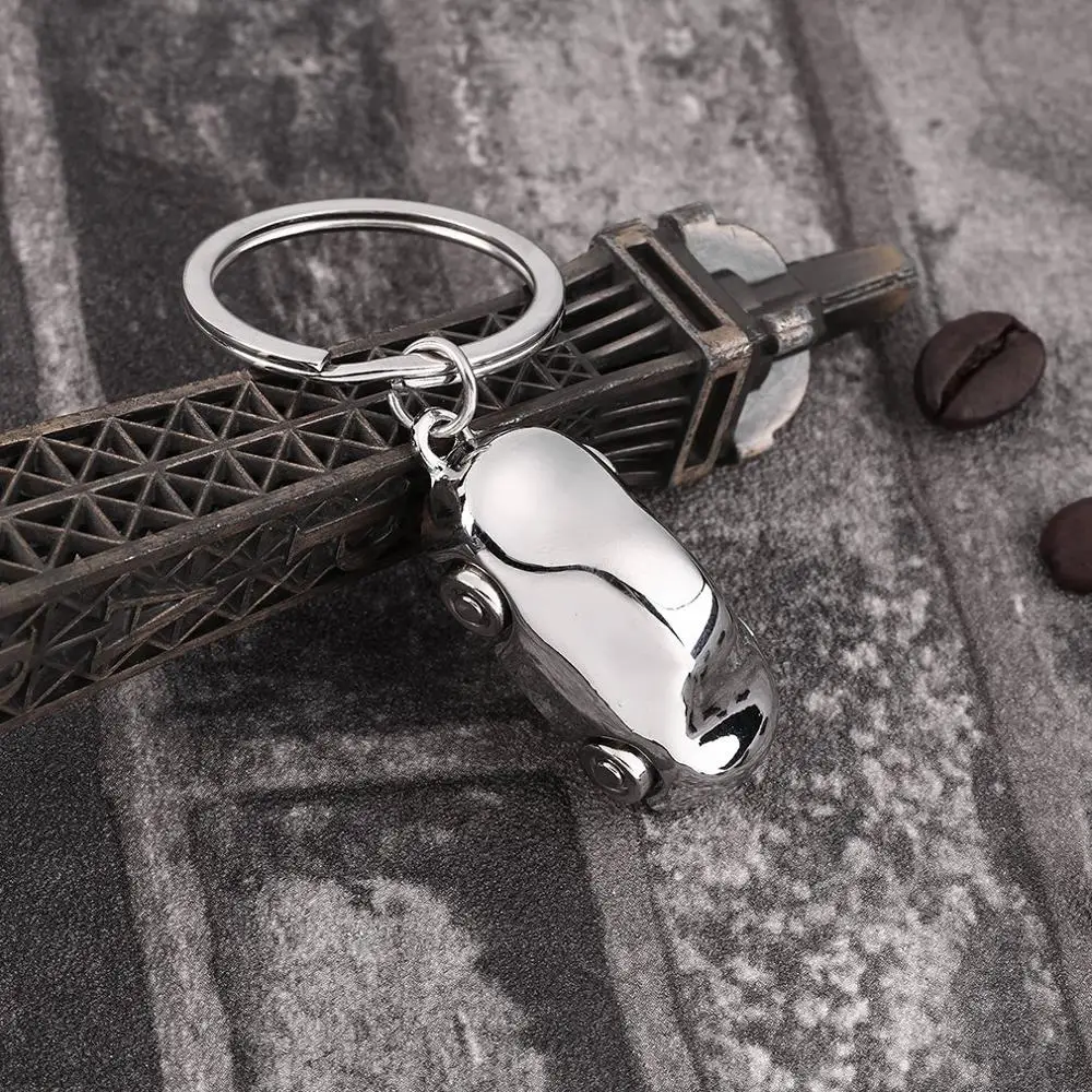 

1Pcs Car Pendant Silver Metal Keyring Bag Hanging Keychain Gift Creative