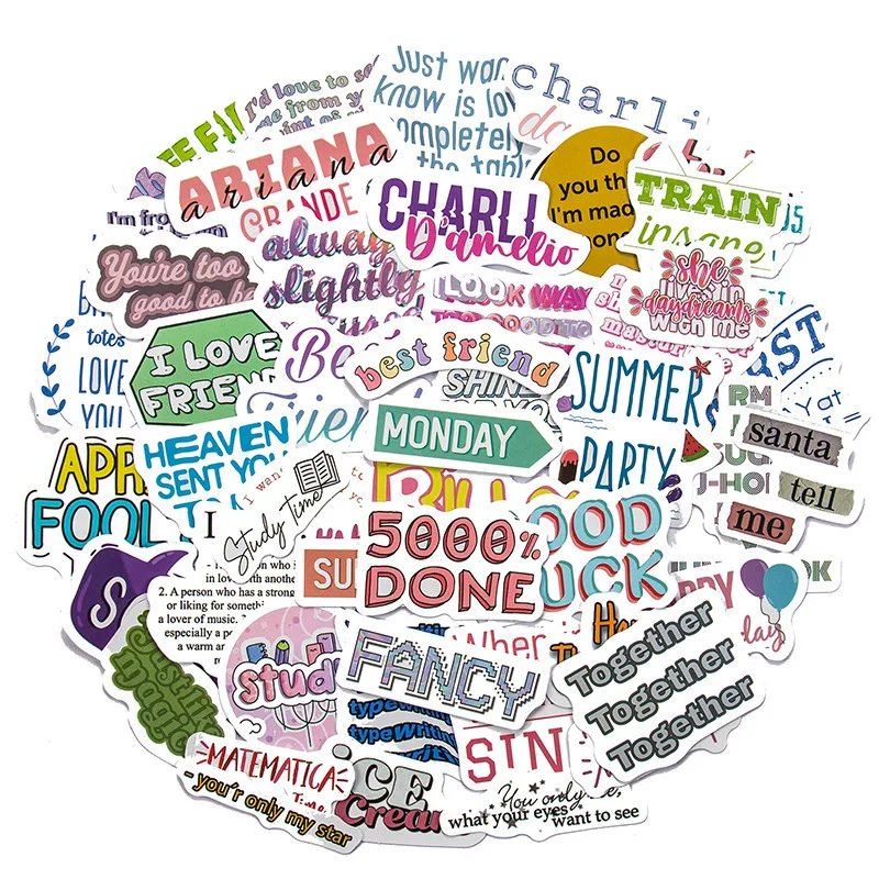 103050pcs new motivational phrases stickers quotes sentences waterproof for phone laptop office study room graffiti decal toys free global shipping