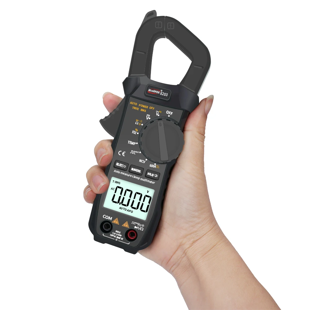 WinAPEX 600A RMS цифровой токовый клещи Карманный мультиметр зажим 6000 отсчетов AC/DC 750 V/1000 V Выходной прямоугольный сигнал