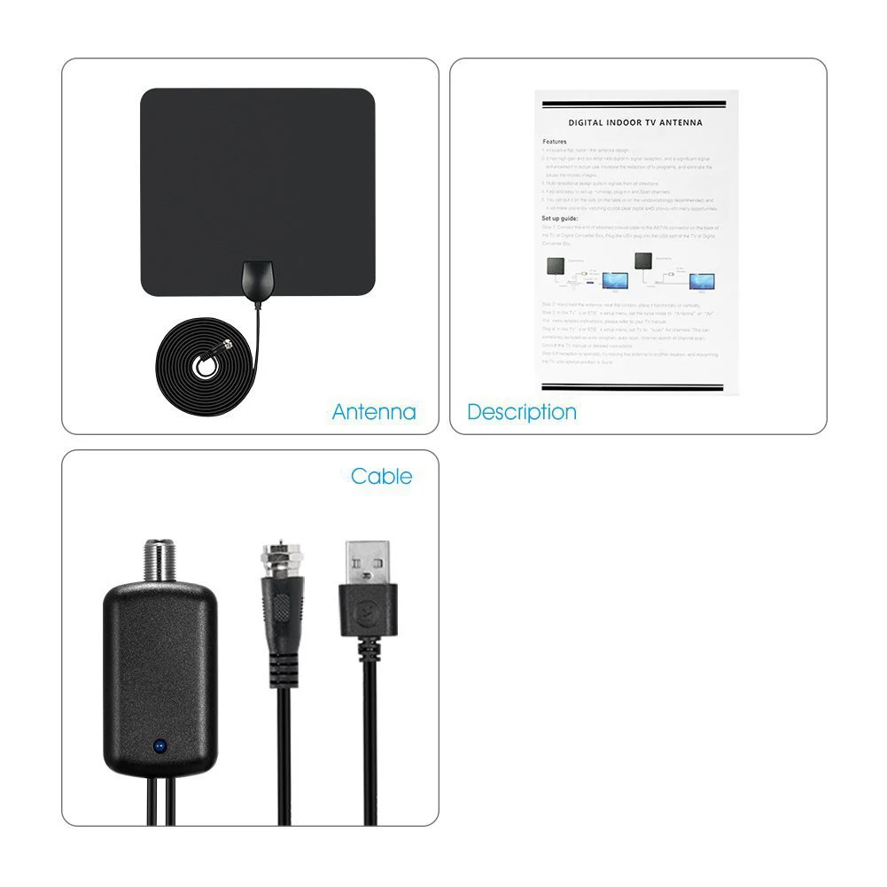 Простая установка домашний цифровой HD телевизор 1080P для помещений с усилителем