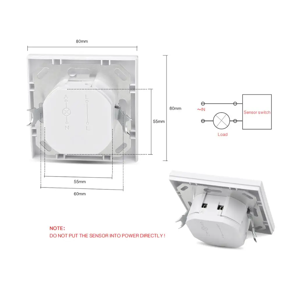Smart движения PIR Сенсор переключатель переменного тока 110 V-240 V встроенное Инфракрасный Авто Управление вкл/выкл настенный выключатель человеческого тела индукционный детектор