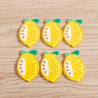 10pcs cute resin fruit lemon cabochons flatback scrapbook for making diy handmade hairpin brooch craft jewelry accessories