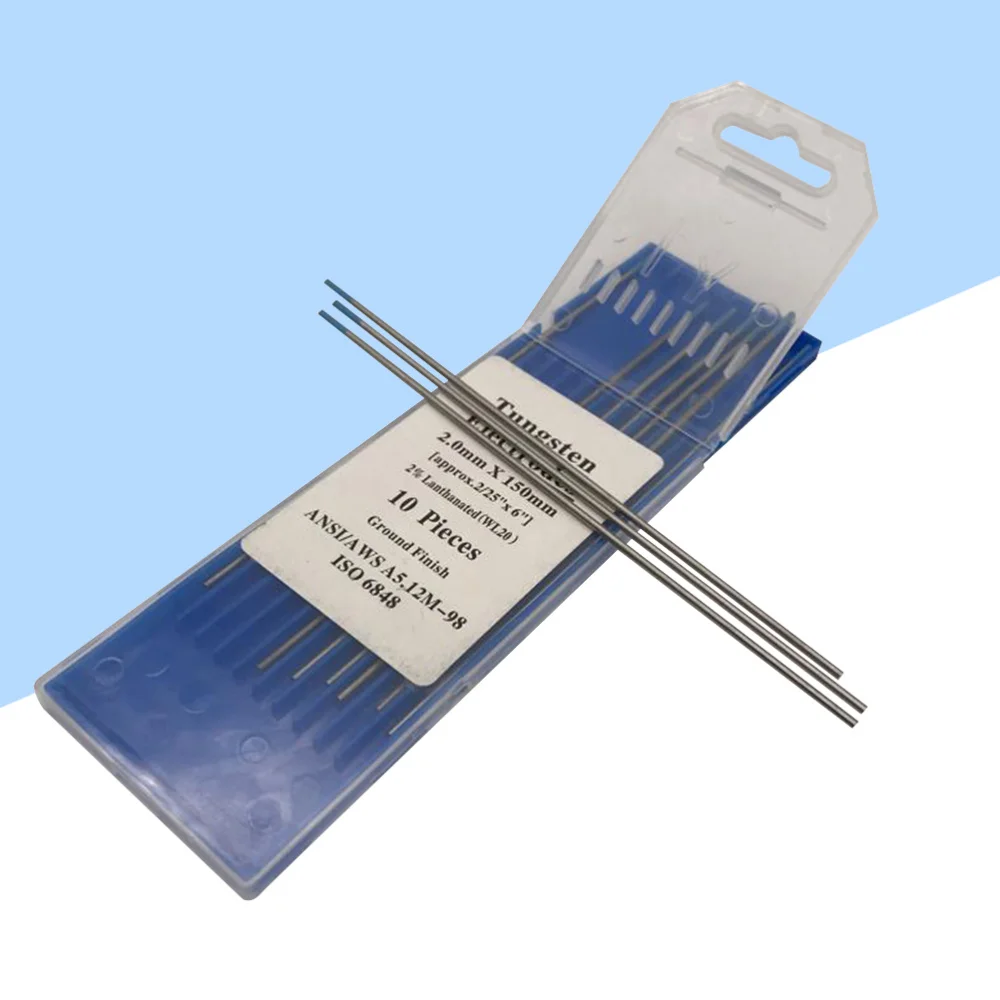 

10pcs/1 Bag TIG Welding Tungsten Electrodes 2% Lanthanated WL20 Tungsten Electrode Welding Rods (1.0MM x150MM)