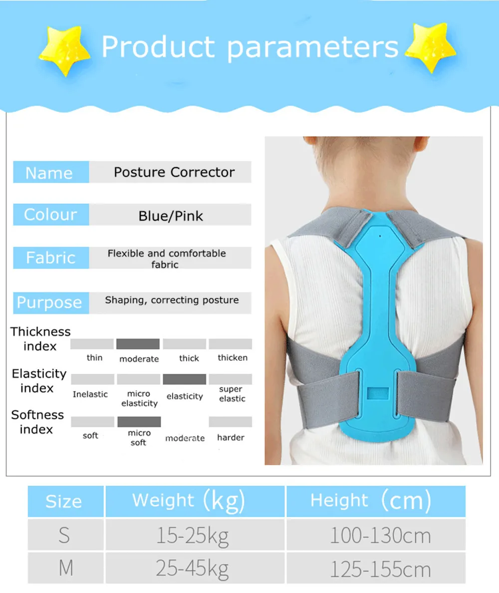 

Posture Corrector Brace for Children Upper Back Firm Brace for Clavicle Support Prevent Humpback Kids Back Waist Corset