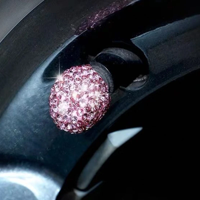 

4pcs Car diamond air cap valve core tire cap creative valve cap auto supplies tire decoration car Accessories Motorcycle air cap