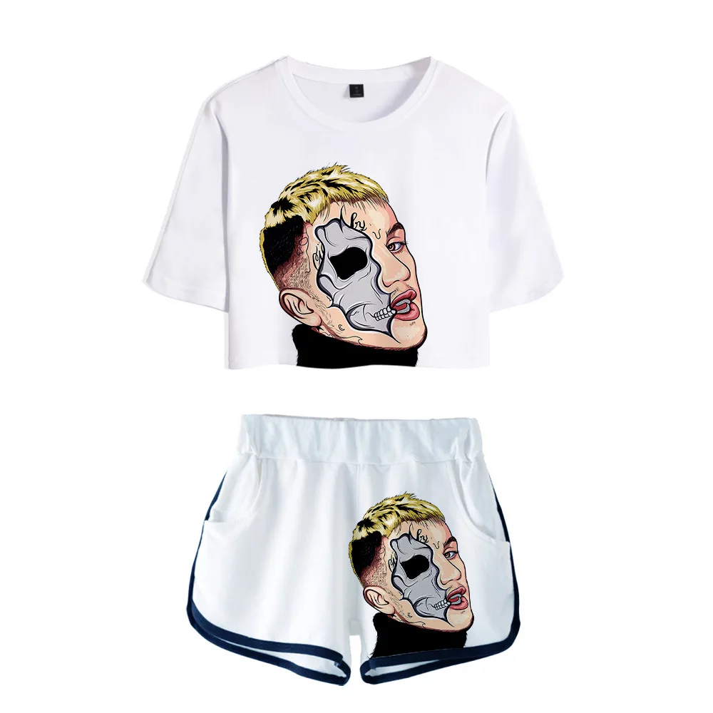 Lil Peep 3D женский костюм с коротким рукавом мода 2 шт. домашний для бега сплошной