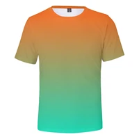 summer menwomen green t shirt gradient solid colour tops rainbow streetwear tee colourful 3d printed kids shirt