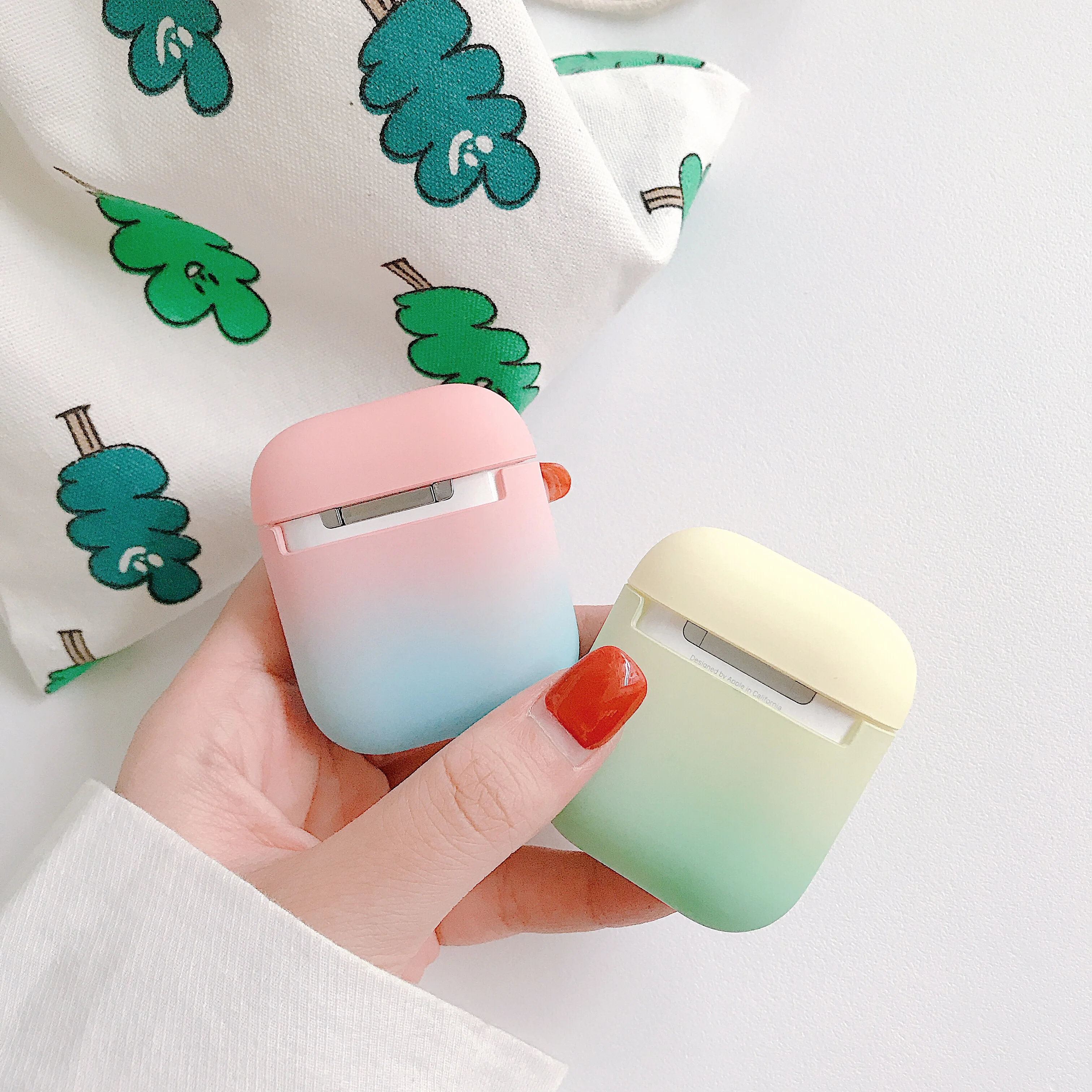 Для AirPods чехол градиентный Радужный цвет Твердый защитный чехол Bluetooth беспроводные наушники чехол для Air pods shell