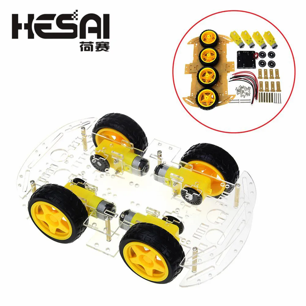 Smart car kit 4WD умный робот шасси автомобиля Наборы с Скорость кодер и Батарея коробка