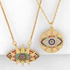 Радужные ожерелья от сглаза для женщин с хрустальным золотым заполненным кубическим цирконием ожерелья ювелирные изделия ошейник de ojo turco nkeq21
