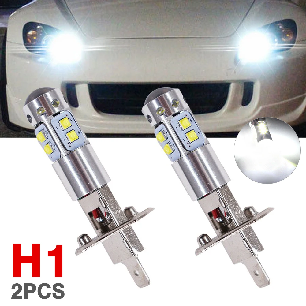 

2pcs H1 Auto Fog Lamp High Power LED Fog Light Driving Bulbs 6000K White 100W Car Light Source 12V-24V