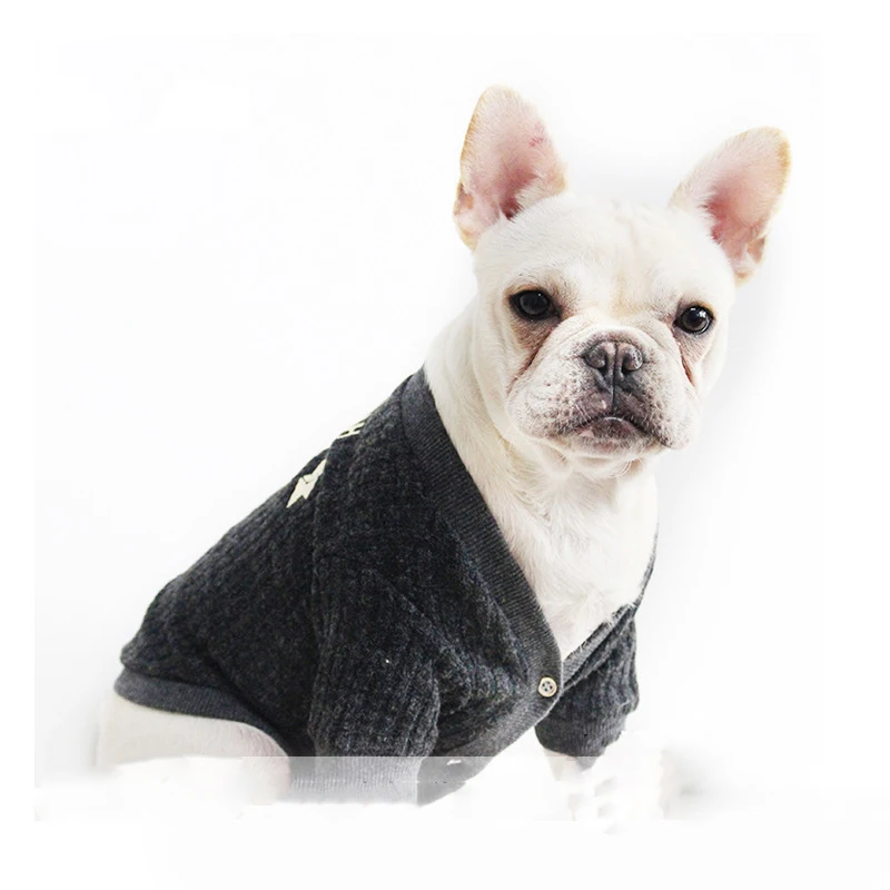 

Свитер для кошек, зимняя одежда для собак, одежда для Мопсов, костюм бульдога, кардиган для собак, вязаный свитер, пальто для собак, чихуахуа