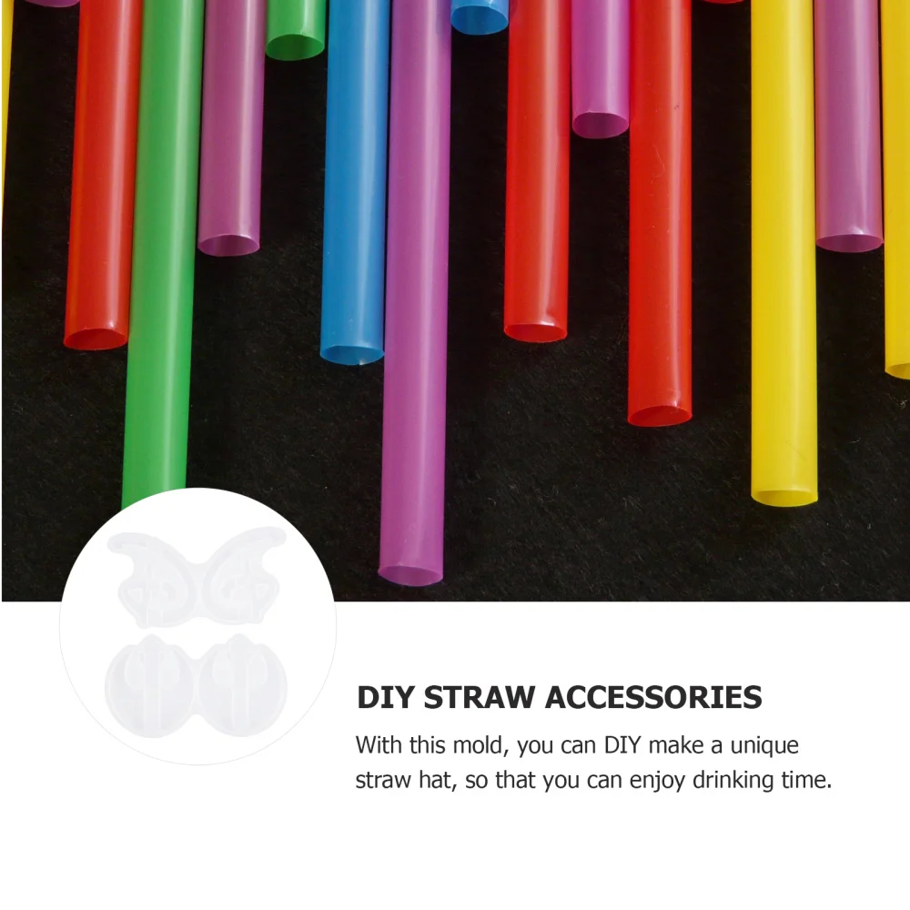 

2Pcs Straw Topper Molds DIY Craft Making Tool Straw Attachment Moulds Trays