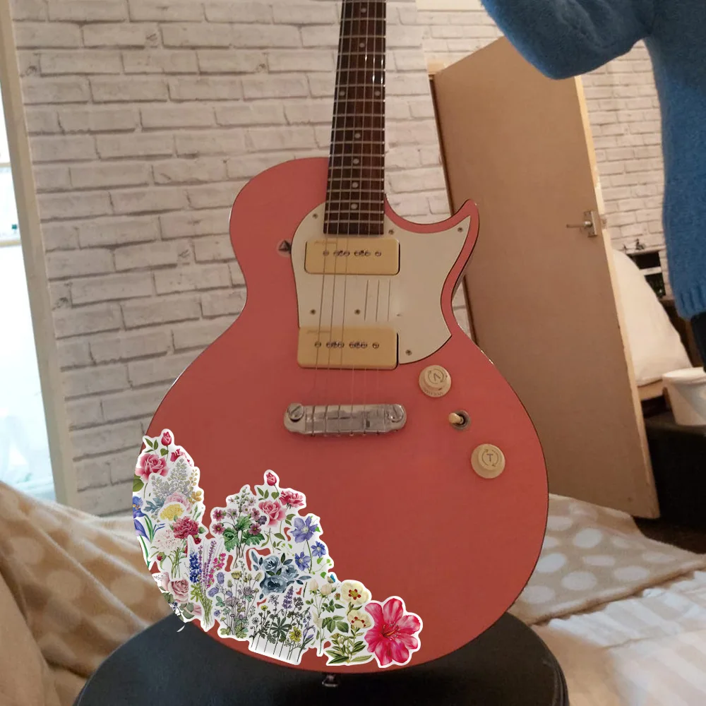 50pcs pretty ins style flowers stickers gift for girl plant flower decal sticker to diy stationery phone laptop bicycle guitar free global shipping