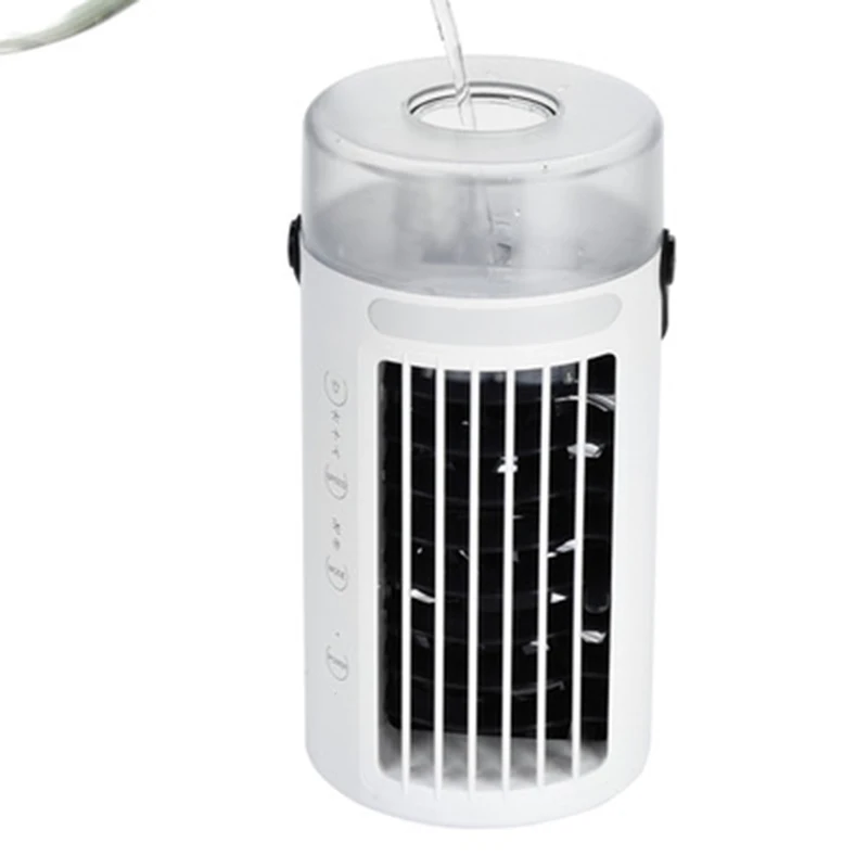 

Portable Air Cooling Fan USB Mini Air Cooler Desk Cooling Fan with 7 Color LED Light 3 Speed Air Circulation Home Cooling Fan