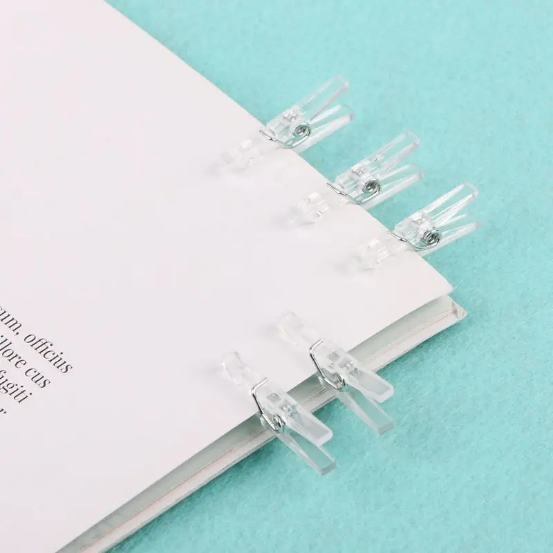 

20Pcs 25mm Mini Spring Clear Transparent Clips Clothes Photo Paper Peg Party Home Decoration 090F