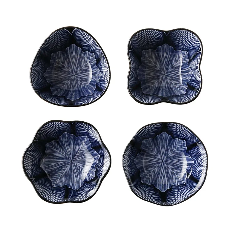 

4PCS/Set Ceramic Small Plate Kitchen Soy Sauce Dish Creative Japanese Tableware Seasoning Saucers