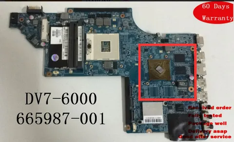 Материнская плата для ноутбука HP Pavilion DV7 DV7-6000 LAPTOP 665987-001 Socket rPGA989