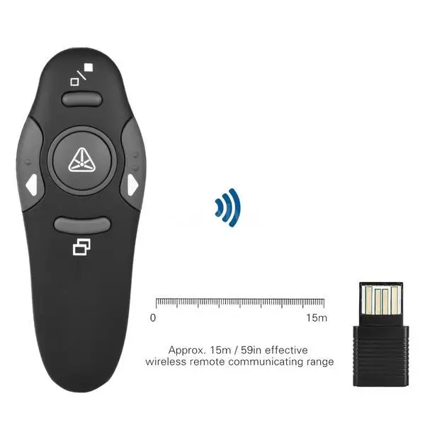 2.4Ghz Wireless Presenter Pen Transmitter Built-in USB Receiver Handheld Remote Control for PPT Presentation Teacher Assistant |