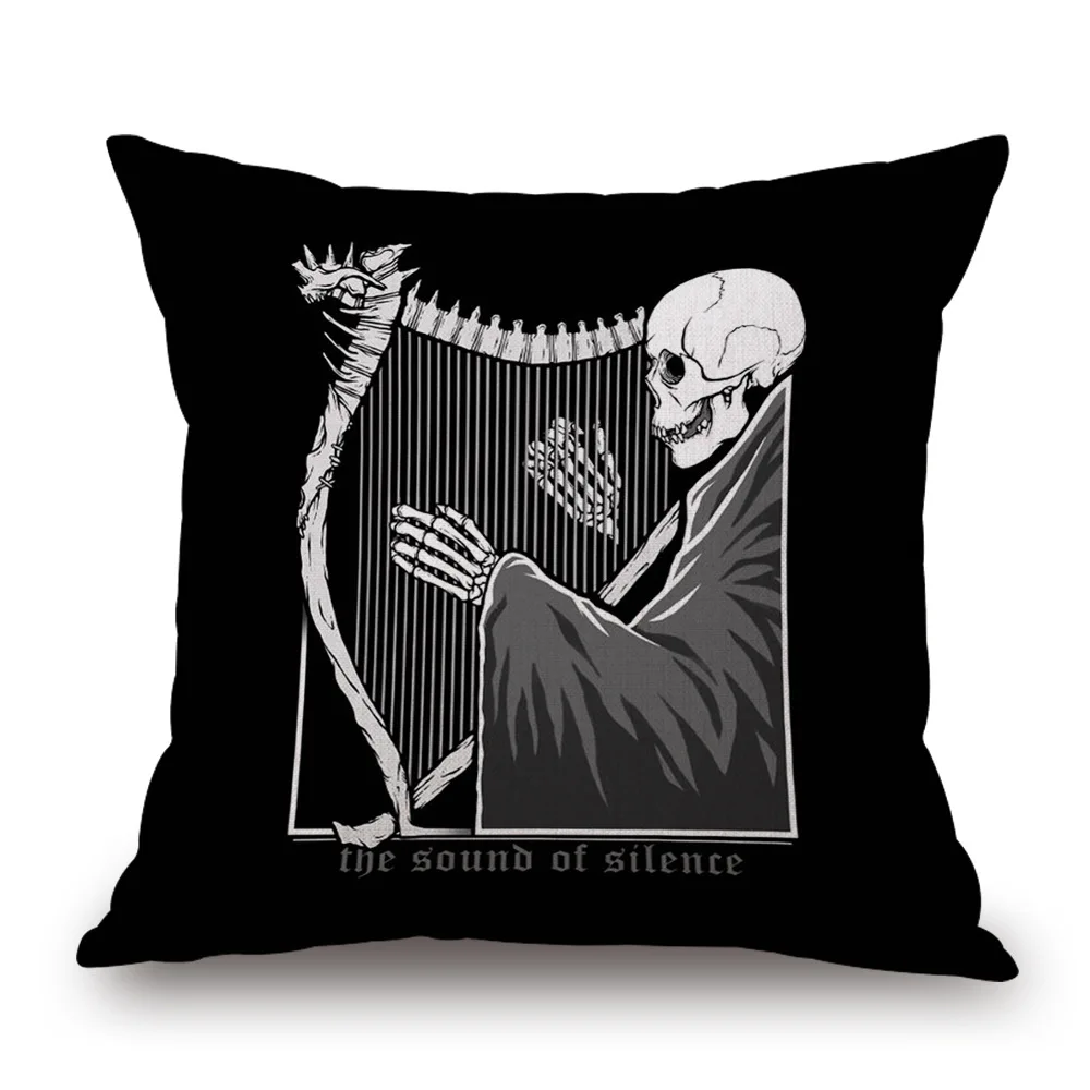 Чехол для подушки с принтом черепа и цветов модный креативный чехол дивана