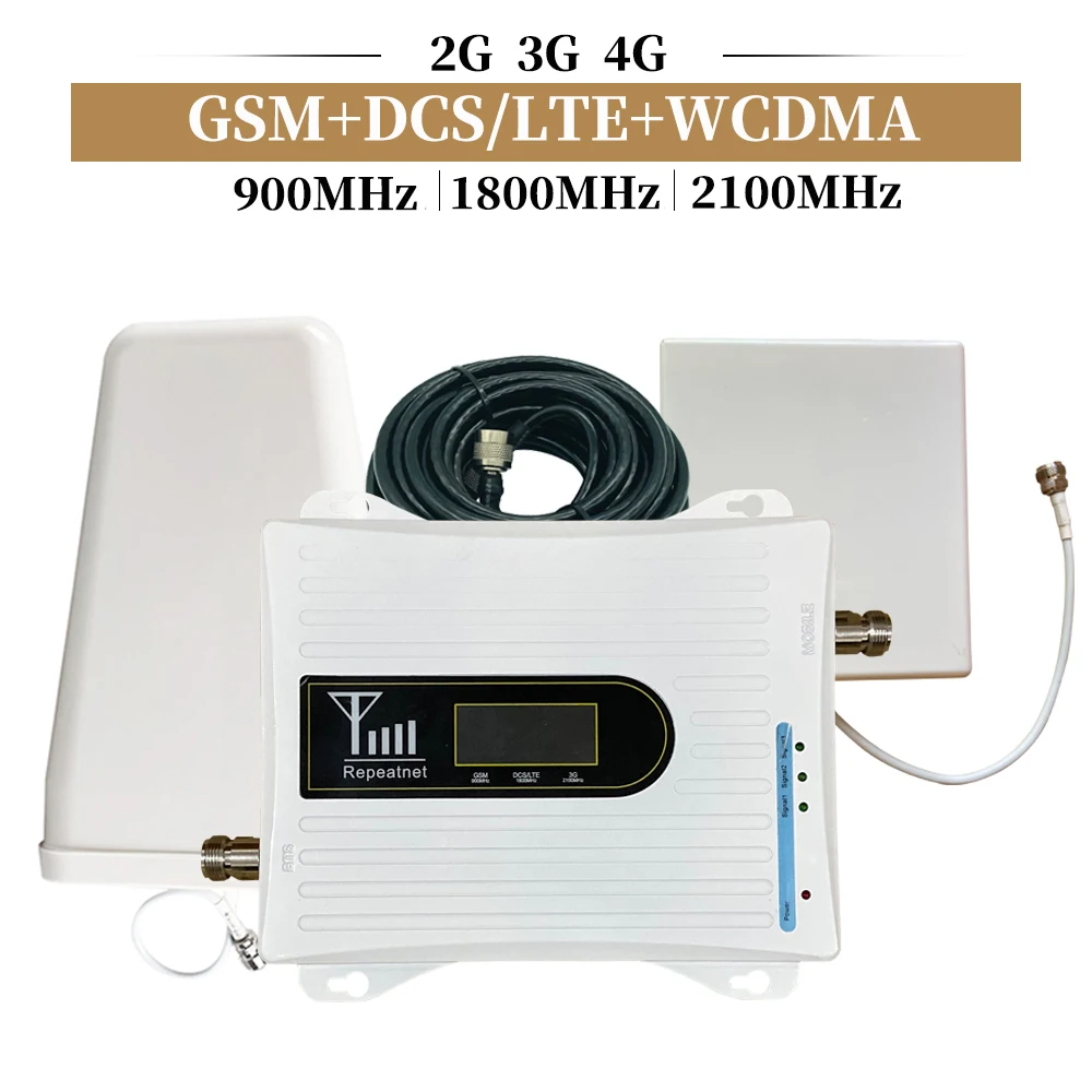 

Трехдиапазонный усилитель сигнала сотового телефона 20A-GDW 2G 3G 4G 70 дБ 65 дБ 900/1800 МГц комплект антенны ретранслятора мобильного сотового сигнал...