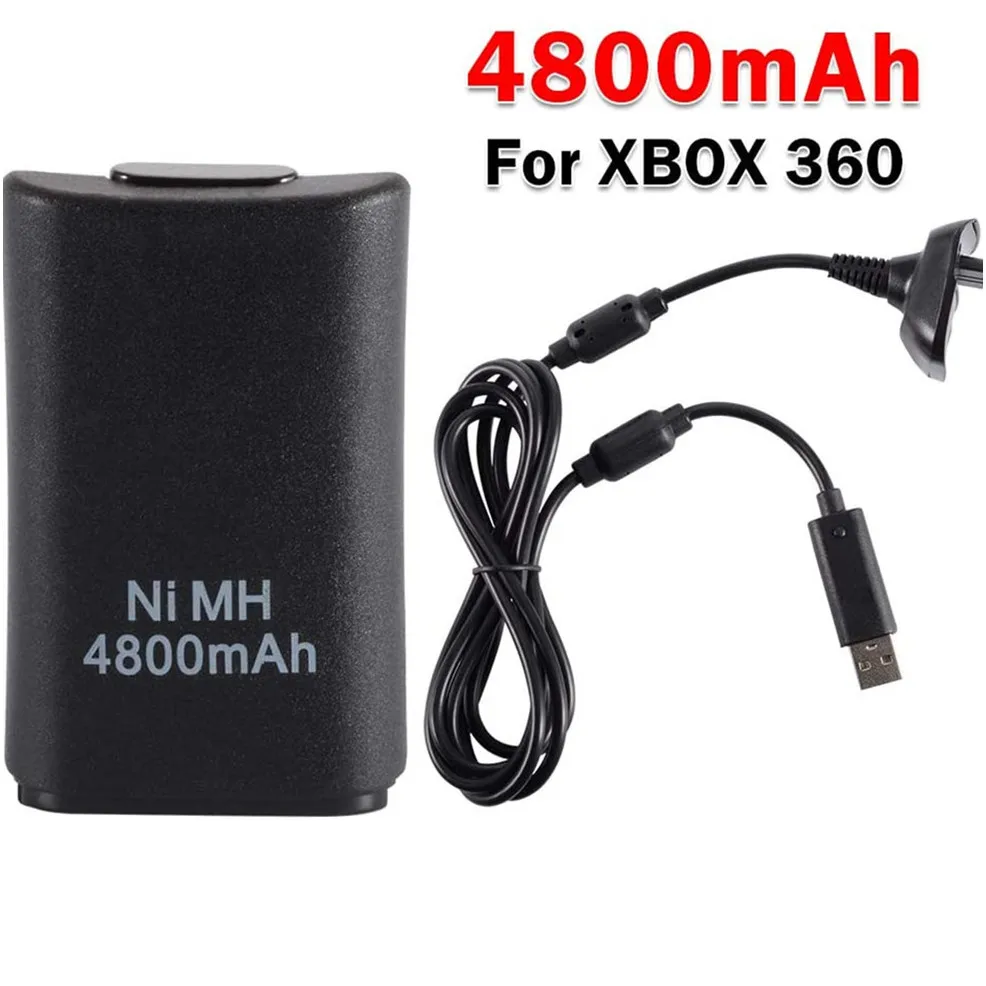 BEESCLOVER черный 2 в 1 аккумулятор зарядный кабель USB Набор для XBOX 360 беспроводной