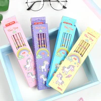 12pcsset cute kawaii cartoon unicorn pencil hb sketch items drawing stationery student school office supplies for kids gift