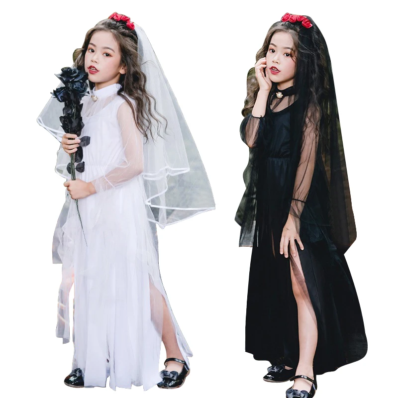 Хэллоуин платье Aage для детей возрастом от 3 до 12 лет раздел белого цвета девочек