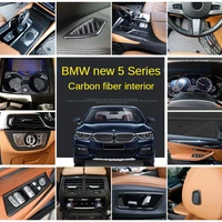 full set carbon fiber interior trim for bmw 5 series 520 525 530 530i 540i 550d 2018 2019 2020 2021 g38 automobiles accessories