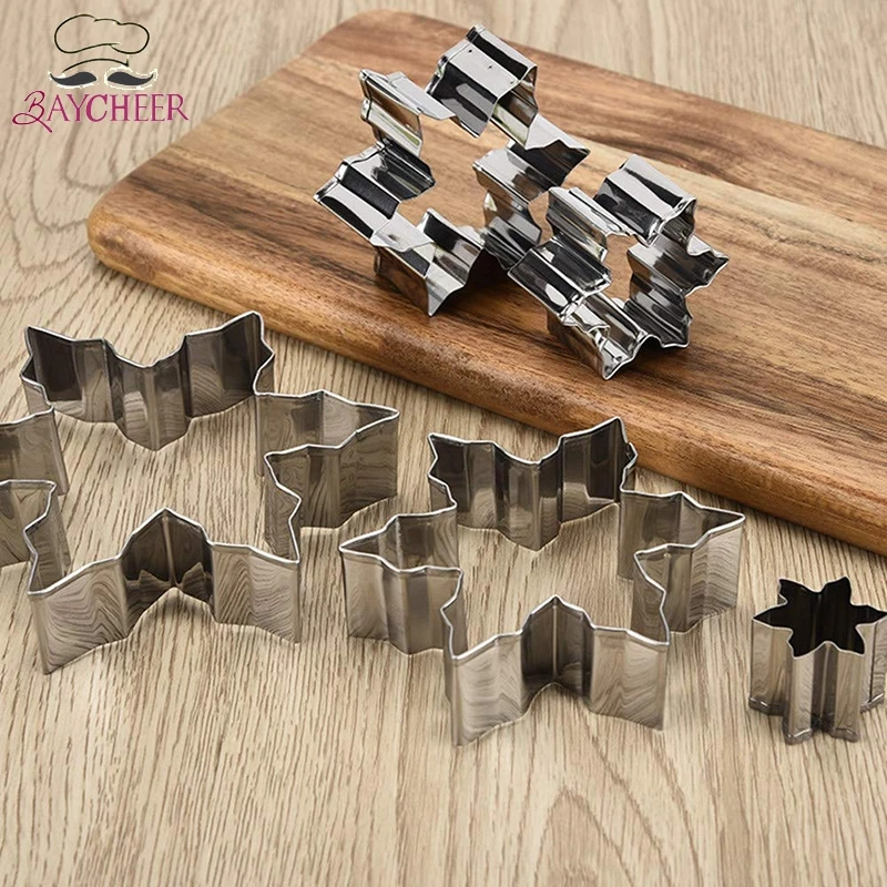 5 шт. Рождественские снежинки ледяные кристаллы для печенья формы из нержавеющей