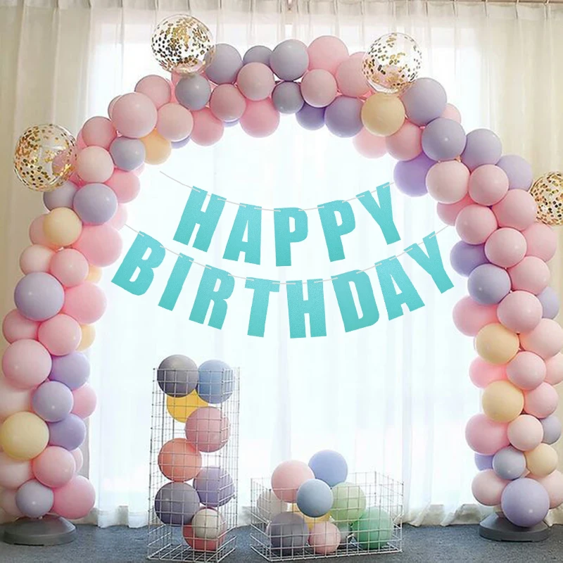 1 комплект баннер С Днем Рождения многоцветный лазерный с надписью для взрослых