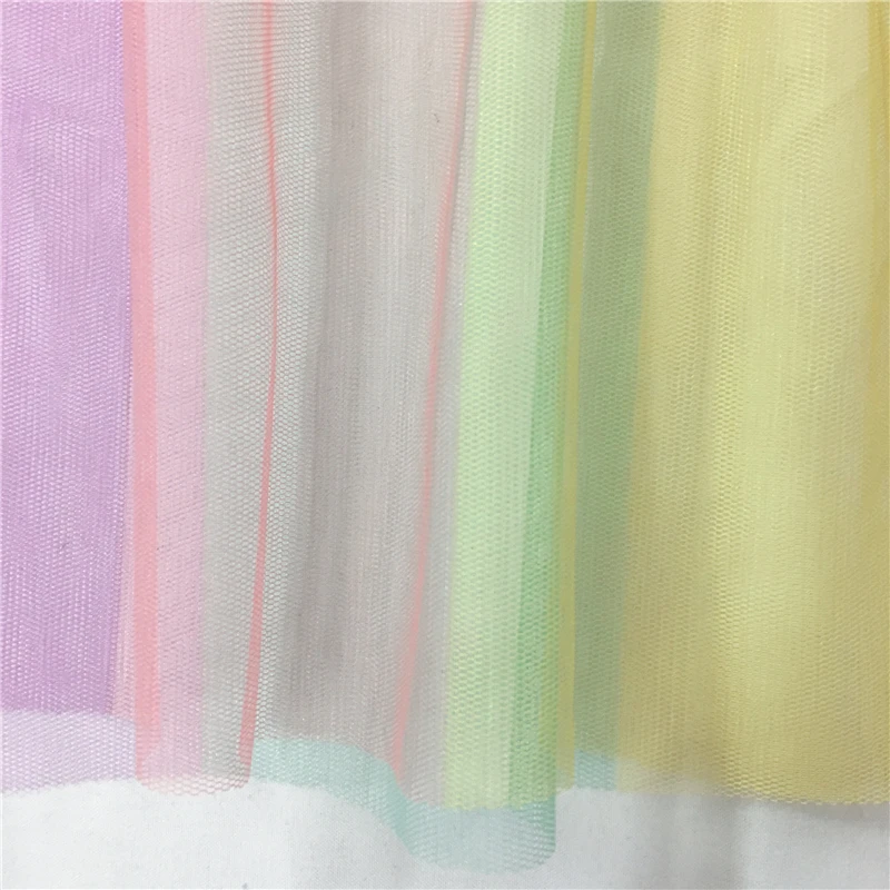 Женская юбка пачка средней длины разноцветная сетчатая с высокой эластичной