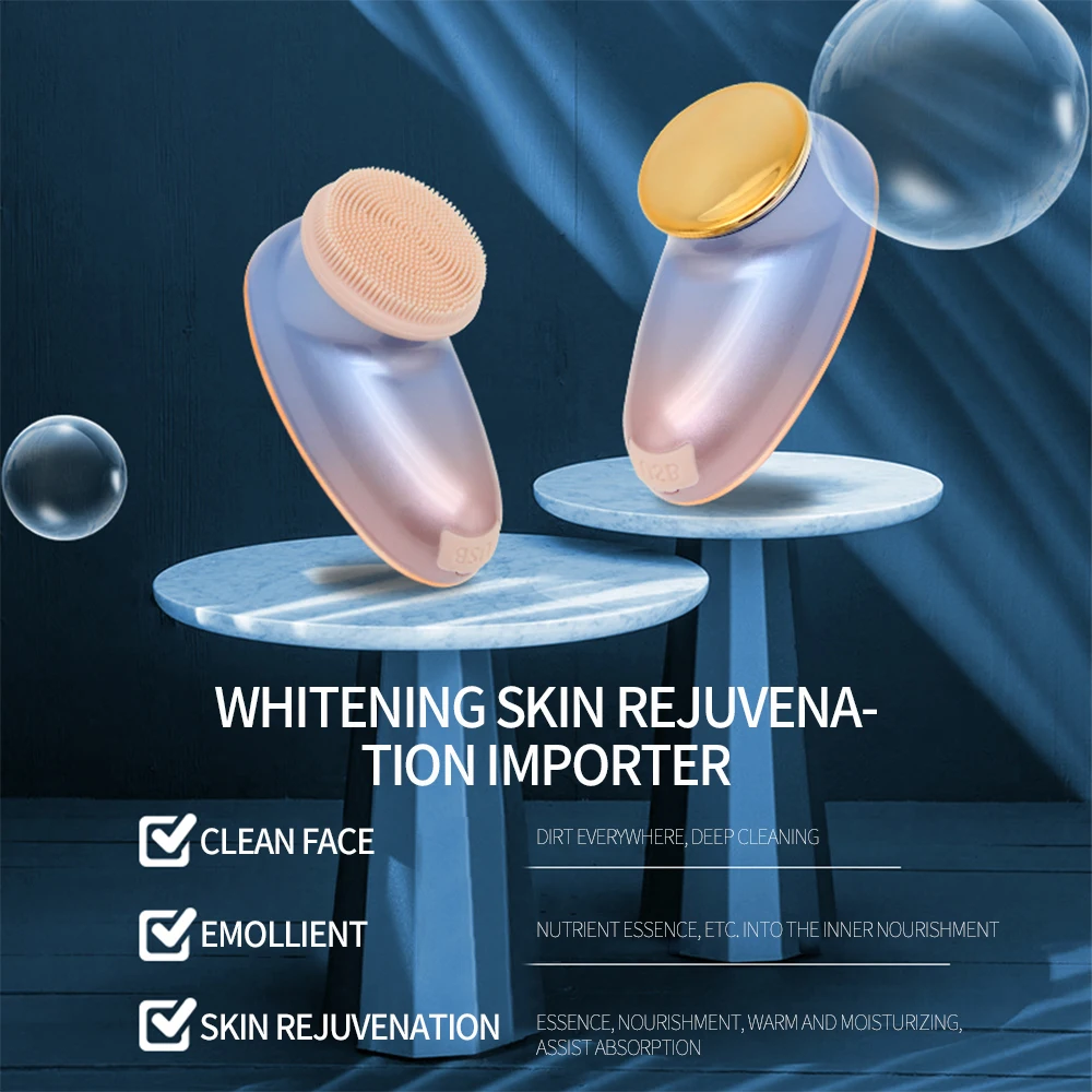 

Electric Silicone Facial Cleansing Device Vibration Heated Skin Rejuvenation Importer Deep Pore Cleansing Household Beauty Tool
