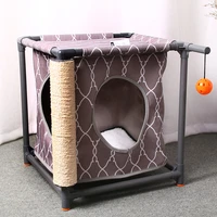 cat jumping platform cat nestsemi closed toy cat bed villa removable and washable cat climbing frame winter cat house