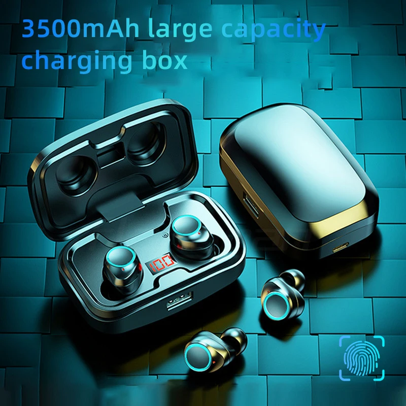 

TWS Bluetooth 5.0 Earphones 3500mAh Charging Box Wireless Headphone 9D Stereo Sports Waterproof Earbuds Headsets With Microphone