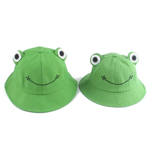 Шкаф с корейскими взрослыми Для детей, на лето Милая шляпа лягушки Панама Шапки на открытом воздухе солнцезащитные очки для рыбалки и охоты Кепки Боб вводная шляпа от солнца