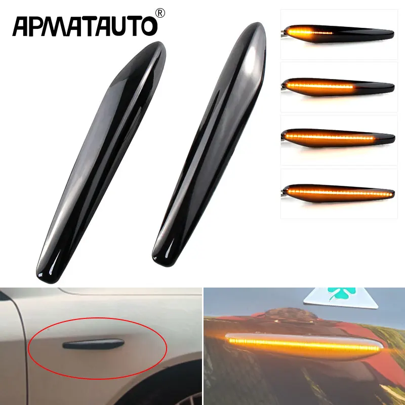

2Pcs LED Dynamic Side Marker Lights Arrow Turn Signal Blinker Lamps For Alfa Romeo 159 / 159 Sportwagon / Boera / Spider typ 939