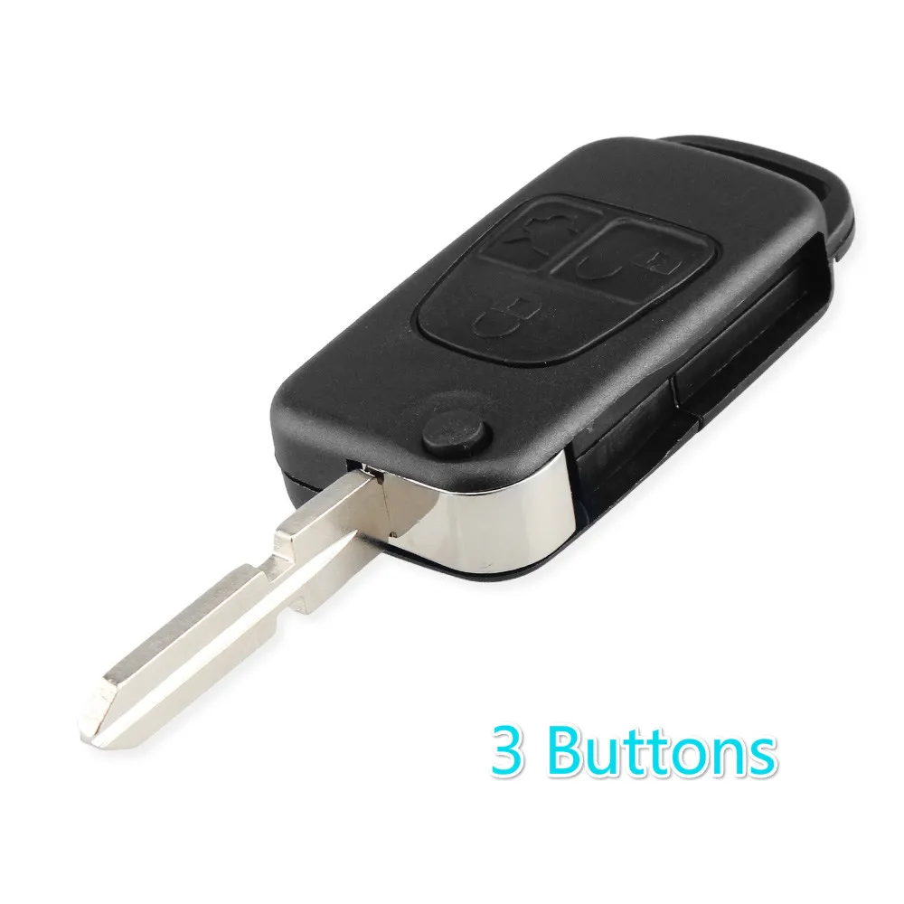 Model 3 KEYYOU 1/2/3/4 кнопки флип складной автомобильный чехол пульт дистанционного ключа для Mercedes Benz C, E, S, ML SL ML55 AMG S500 SL500 - Количество кнопок: Model 3
