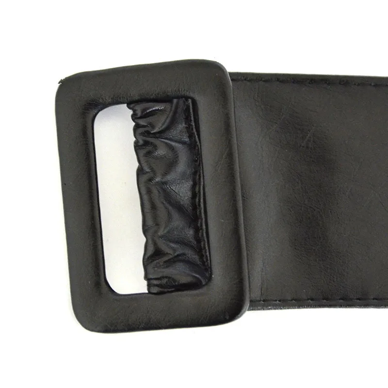 

Women Tie Pu Belt New Wide Black Belts for Women No Pin Waistband Female Dress Fashion Designer
